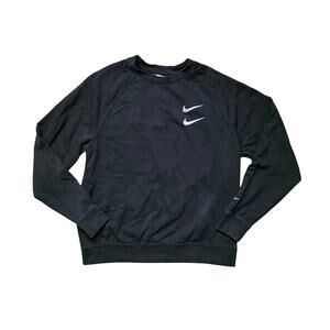 Nike Sportswear Swoosh French Terry Crew Men L Black Cj4871-010